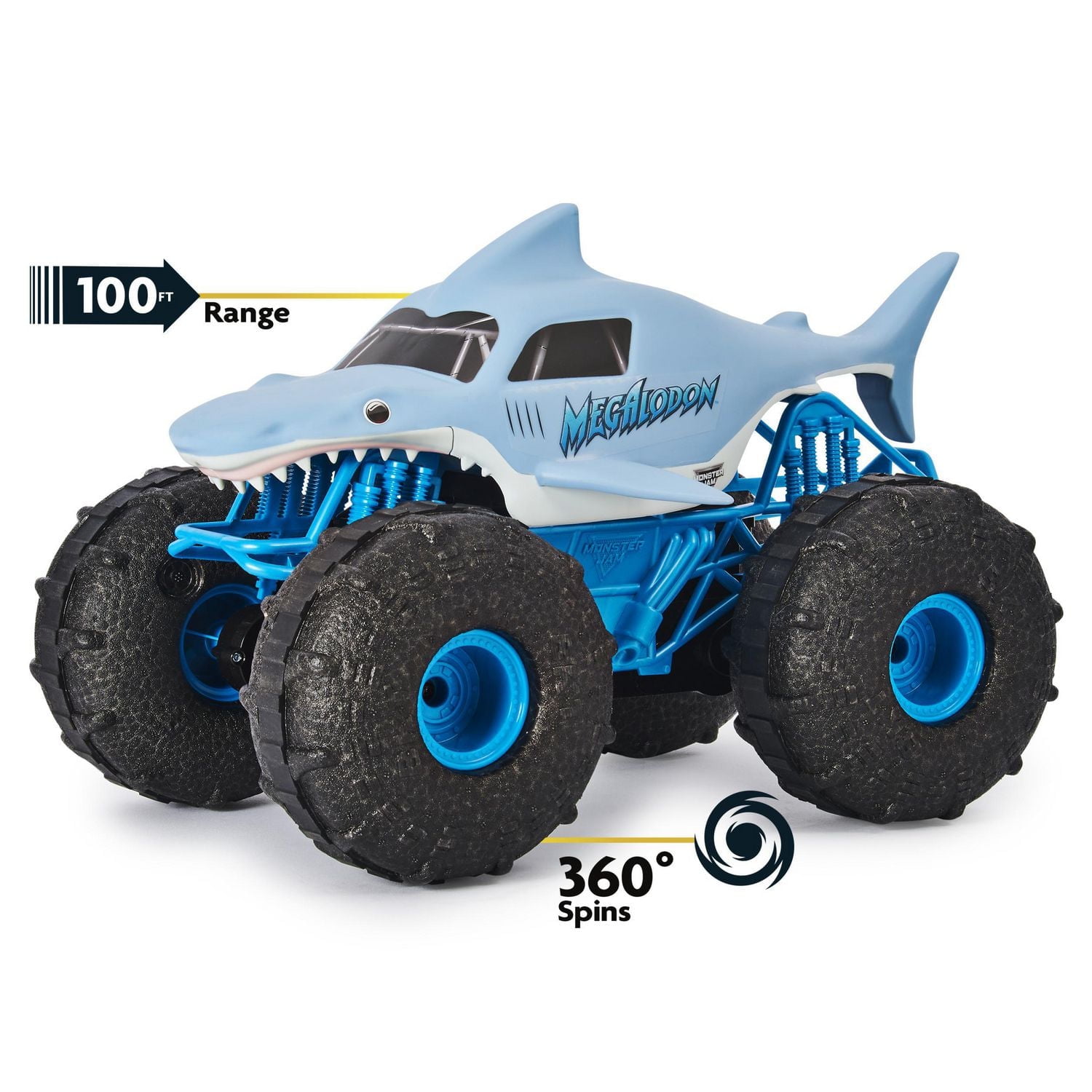 Monster Jam, Official Megalodon STORM All-Terrain Remote Control Monster Truck, 1:15 Scale