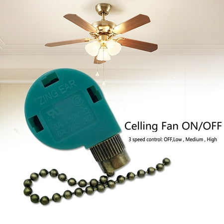 

Anvazise EU/US Replacement Adjustable Speed Pull Chain Ceiling Fan Switch Control Button Bronze