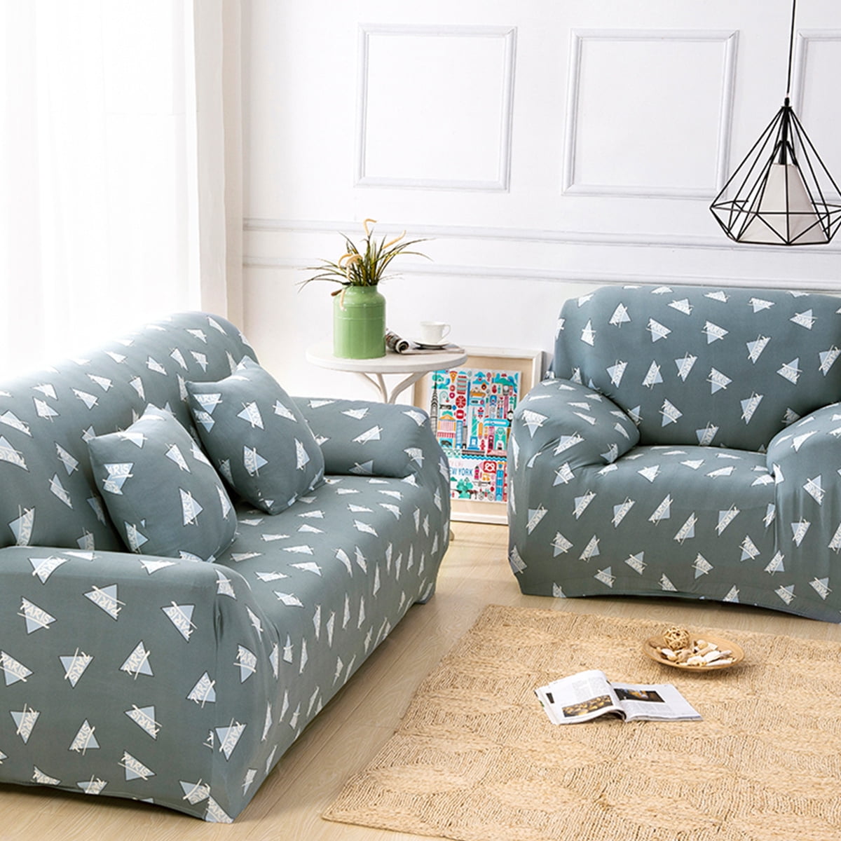 TKOOFN Stretch Three Seaters Elastic Sofa Cover Loveseat Couch