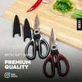 thumbnail image 5 of 3 Pack Kitchen Scissors, Ultra-Sharp Premium Stainless Steel Heavy Duty Kitchen Shears & Multi Purpose Poultry Shears for Chicken, Poultry, Fish, Meat, Vegetables, Herbs, Bottle opener, Nuts Cracker, 5 of 14