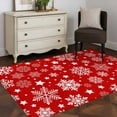thumbnail image 5 of Christmas Snowflakes Area Rug 3x5 Washable Rug Non Slip Winter Xmas Red White Large Area Rug Indoor Floor Carpet for Entryway Bedroom Kitchen Living Room Home Office Dining Room Nursery, 5 of 8