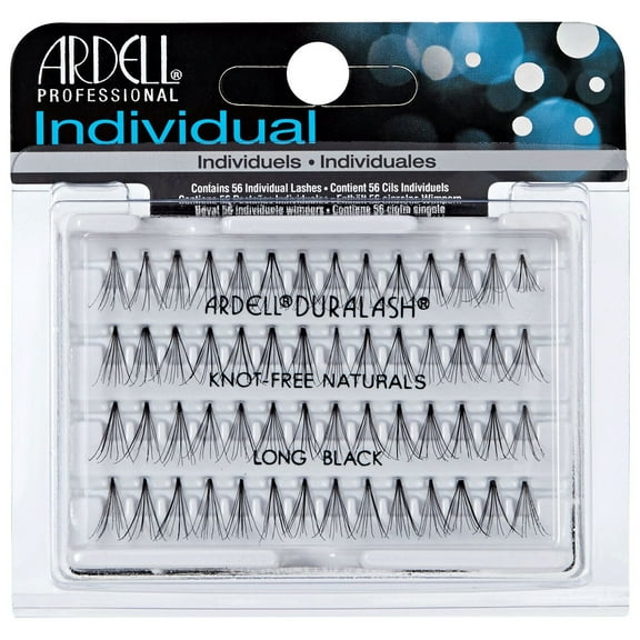 4 Packs Ardell Eyelash Individuals DuraLash Naturals Knot-Free Flares Long Black #65054