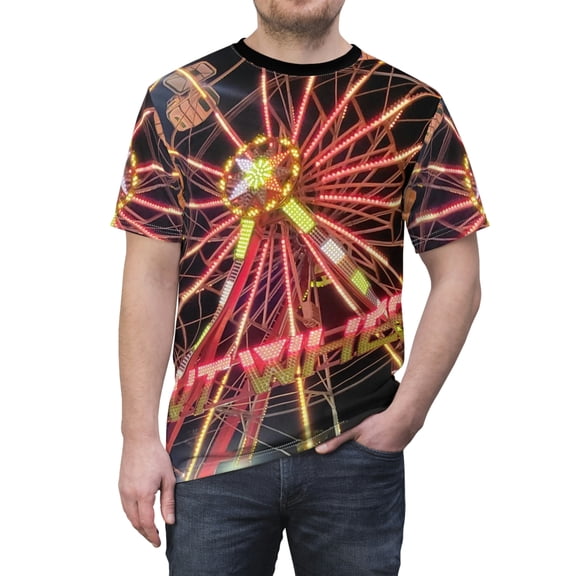 'Boardwalk Ferris Wheel' Unisex Cut & Sew Tee (AOP)