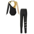 thumbnail image 2 of TSSOE Girls 2pcs Metallic Leotards with Legging Outfits Kids Long Sleeve Ballet Unitards Bodysuit Dancewear Gold 16, 2 of 5