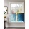 thumbnail image 2 of Sheer Curtains 54 Inch Length 2 Panels Set for Kitchen, Blue Ombre Semi Sheer Curtains for Windows, Coastal Beach Modern Abstract Art Voile Window Treatments Rod Pocket Curtain, 2 of 7