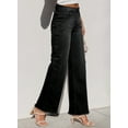 thumbnail image 4 of DOKOTOO Wide Leg Jeans for Women High Waisted Strechy Raw Hem Fashion Frayed Hem Denim Pants, 4 of 9