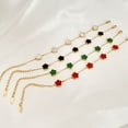 thumbnail image 2 of Pulsera de trébol de acero inoxidable para mujer, brazalete de flor verde de lujo, Color dorado, joyería de alta calidad, regalo nuevo, 2023, 2 of 4