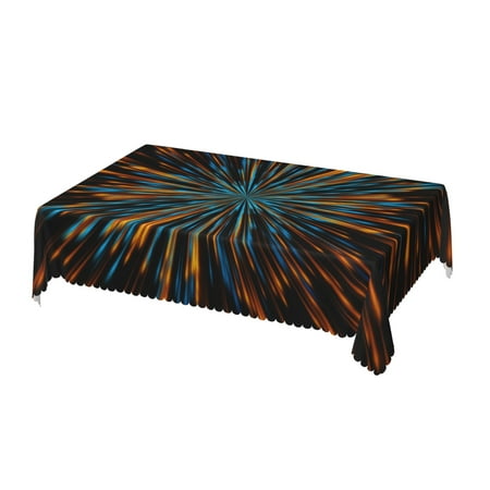 

DouZhe Rectangular Tablecloth Retro Structure Lines Big Bang Table Cloth for Kitchen Dinning Tabletop 72 x 54 Waterproof Polyester Table Cover