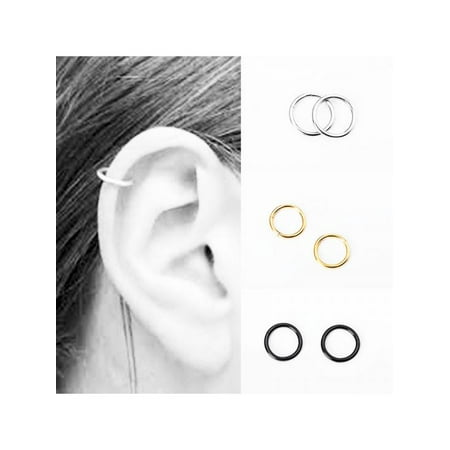 MarinaVida Stainless Steel Piercing Hoop Earring Helix Nose Ear Cartilage