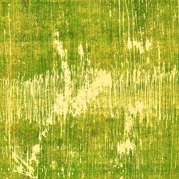 Ahgly Company Indoor Square Abstract Yellow Modern Area Rugs, 7' Square