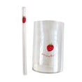 thumbnail image 2 of Vaso de vidrio de 300 ml, taza para agua, té, café, reutilizable, para jugo, leche transparente Fresa individual, 2 of 9