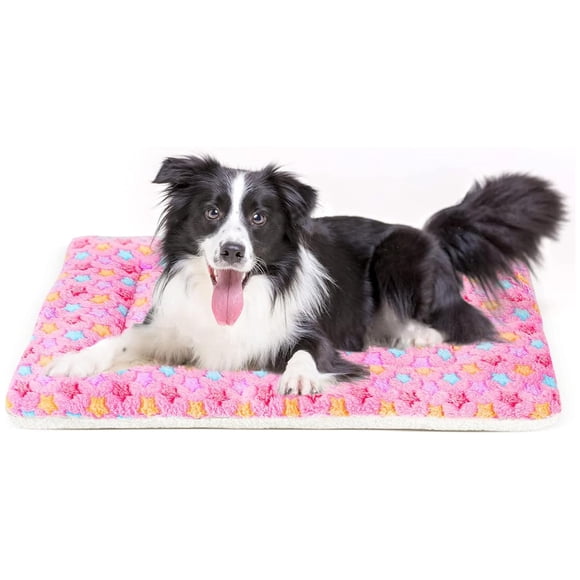 Colchoneta para jaula de perro Mora Pets 89x58 cm suave reversible rosa