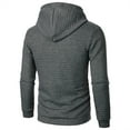 thumbnail image 4 of Waffle Knit Hoodies for Men Pullover Comfy Athletic Hooded Sweatshirt Outdoor Travel Hoodie Sweatshirts Dark Gray 4XL, 4 of 4