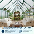 thumbnail image 5 of Senfot 8 x 16ft Walk-in Greenhouse Heavy-Duty Aluminum Frame Polycarbonate Panels Quick Setup Roof Vent Large Outdoor Greenhouse Kit for Garden Backyard Green, 5 of 9