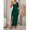 Dark Green, variant on Womens Dark Green One-Shoulder Ruffle Maxi Dress with High Slit