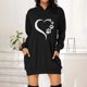 thumbnail image 2 of Vestido de sudadera con capucha de manga larga con estampado de corazón de amor del día de San Valentín para mujer Pompotops  hdfakjf2098, 2 of 6