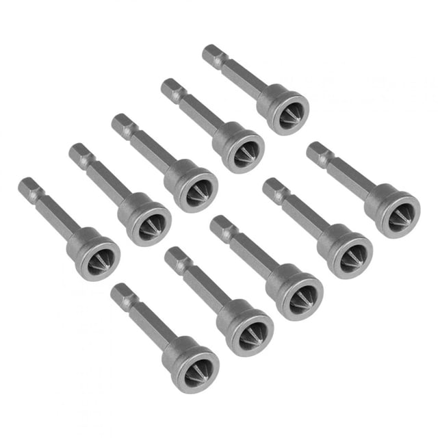 Juego de 10 puntas de destornillador magnético de vástago hexagonal PH2 de 50 mm para la ubicación de placas de yeso