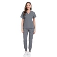 thumbnail image 1 of Conjunto de ropa de lavado de hospital, ropa de enfermera para quirófano de clínica oral, ropa de manga corta con cuello en V para cepillarse las manos, 1 of 6