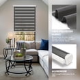 thumbnail image 6 of Superjoe 34W X 72"H Dual Layer Zebra Roller Shades Cordless Blinds for Windows,Sheer or Privacy,Gray, 6 of 9