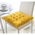 thumbnail image 2 of (Amarillo) Juego de 2 cojines para sillas de comedor, cojines para sillas de jardín, cojines de cocina con lazos JM, 2 of 5