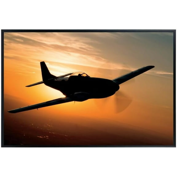 P-51 Mustang WWII Warbird Wall Art – Vintage Military Aviation Poster – World War II Airplane Decor for Pilots and Aviation Enthusiasts