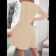 thumbnail image 5 of Vestido Mini de Otoño para Mujer, de Larga, Cruzado, con Cuello en V, Fluido, Corte A, Informal, Elegante, para Trabajo y Negocios. Albaricoque XL, 5 of 8