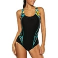 thumbnail image 1 of Charmo Womens Pro One Piece Athletic Bathing Suit Color Block Swimsuit, 1 of 6
