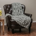 thumbnail image 2 of Chanasya Super Soft Fuzzy Faux Fur Elegant Rectangular Embossed Throw Blanket | Fluffy Plush Sherpa Cozy Microfiber Grey Blanket for Bed Couch Living Room Fall Winter Spring (50" x 65") - Grey, 2 of 8