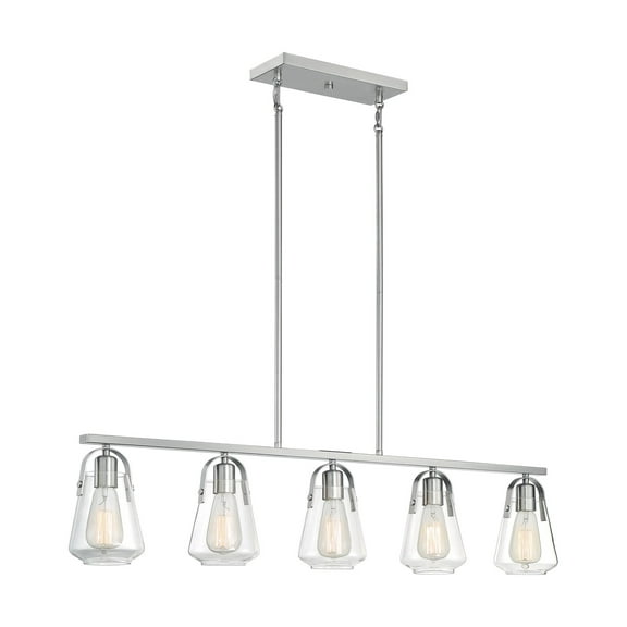 60/7114 Nuvo Lighting Skybridge-5 Light Island in Industrial Style-5 Inches Wide by 9 Inches High-Brushed Nickel Finish