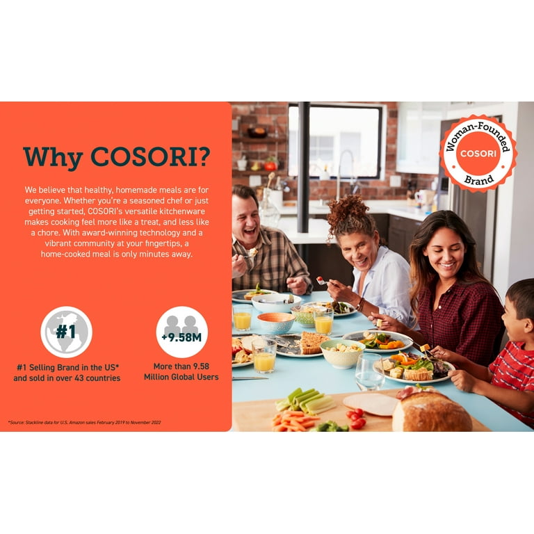 Cosori Gen 2-Premium 5.8 qt. Grey Air Fryer with Bonus Skewer Rack Set  KAAPAFCSNUS0118Y - The Home Depot