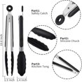 thumbnail image 2 of Kitchen Tongs for Cooking 9inch Food Tongs Durable-Thick Stainless Steel Kitchen Silicone tip Silicone Non Stick Tongs for air Fryer Salad Tongs Pasta, 2 of 5
