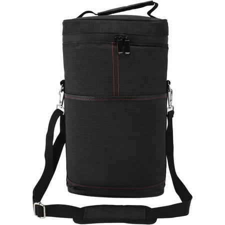 

XJU-2 Bottle Wine Cooler Bag Leakproof Insulated Padded Wine Carrier Portable Wine Case with Handle Adjustable Shoulder Strap for Travel (Black)-0903