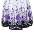 thumbnail image 7 of Little Girls Purple White Floral Print Party Dress 3, 7 of 7