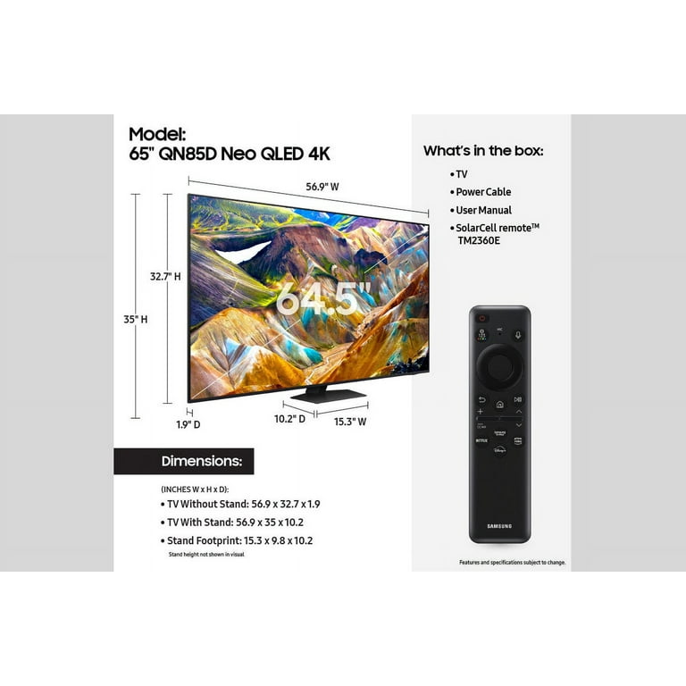 SAMSUNG 65-Inch Class NEO QLED 4K Smart TV QN65QN85D with Quantum
