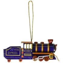 Alexander Taron AT2 Collectible Tin Ornament-Blue Train-1" H x 1.25" W x 3.75" D