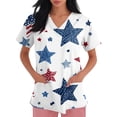 thumbnail image 3 of AHMOMEI Women's 250th Anniversary Print Shirt Scrubs Top for Women Independence Day Women's Nurse Uniform with Pocket S-5XL Plus Size Womens Scrubs Tops, 3 of 4