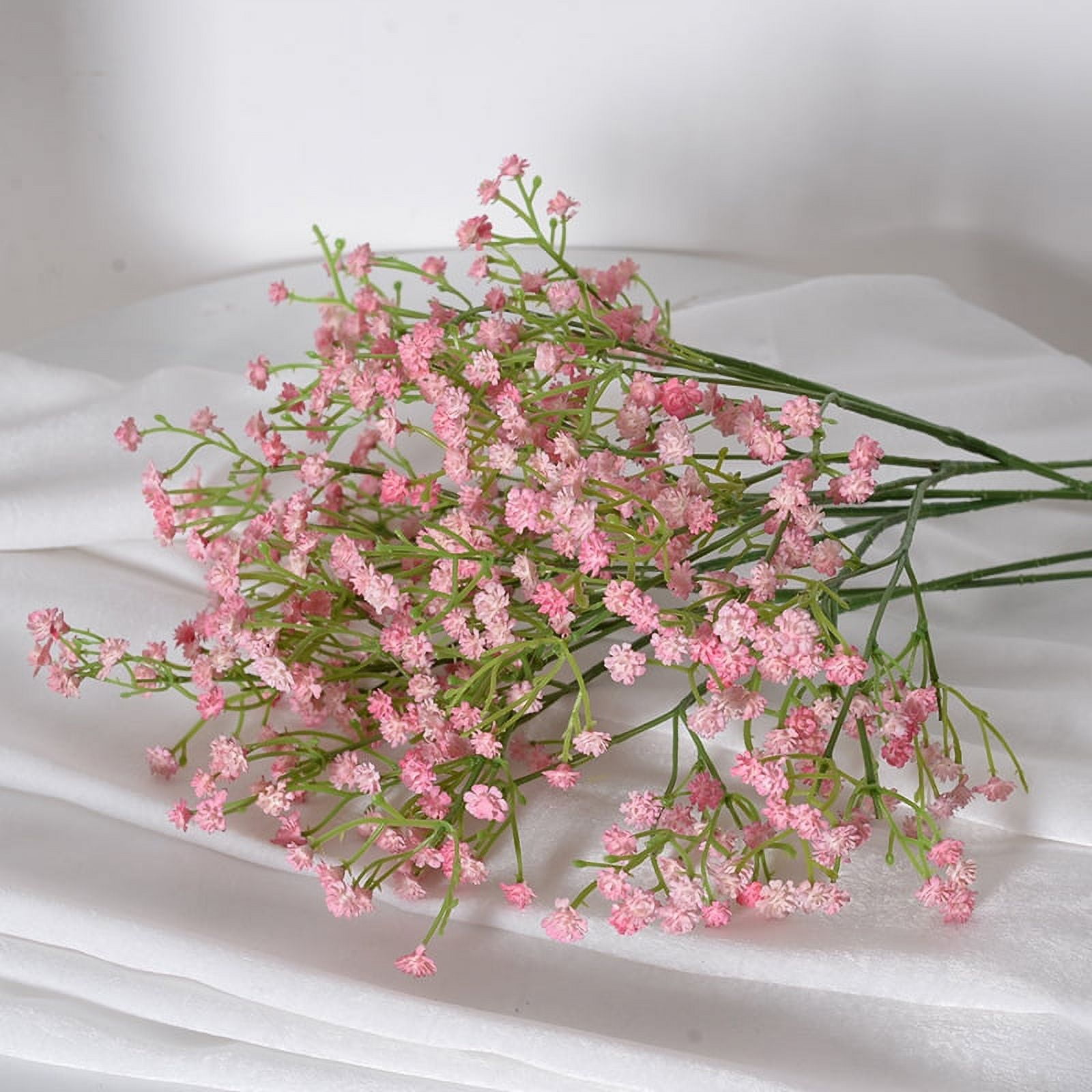 Yerdos 90 Heads 52cm Babys Breath Artificial Flowers Gypsophila Plastic  Flowers for Home Decorative DIY Wed Party Decoration Fake Flower (10, Pink)
