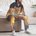 thumbnail image 7 of Sikiie Starry Sky Constellation Cat Mens Pajama Set, Soft Warm Long Sleeve Sleepwear, Cozy Button-Down Pjs for Men-XX-Large, 7 of 7