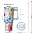 thumbnail image 2 of OBREWU Pioneer Flower Tumbler with Handle and Lid,Pioneer Flower 40oz Double Wall Vacuum Insulated Tumbler,Cups Gift for Women and Men, 2 of 7