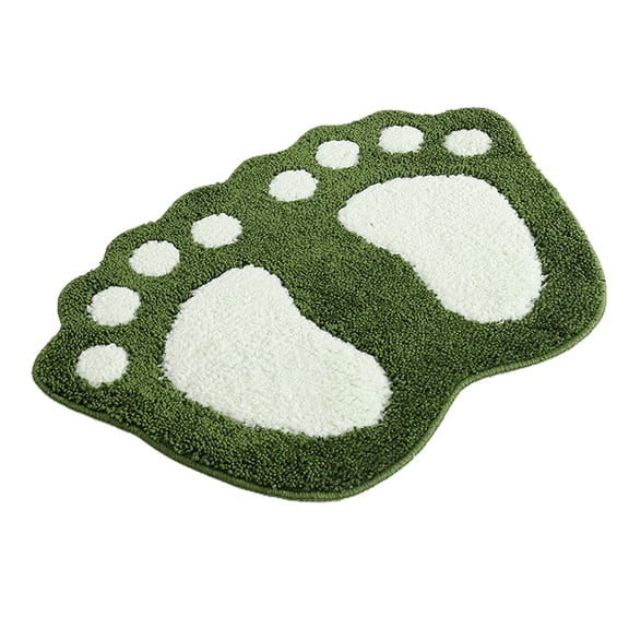 CSCHome Cute Fun Cute Big Feet Bathroom Mat Soft Plush Bath Rug Machine Washable Absorbent Shower Mat Used in Bathroom,Room(Green)