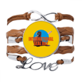 thumbnail image 1 of Pulsera de cuero trenzado Negro Día Internacional del sello pulsera de cuerda de amor, 1 of 3