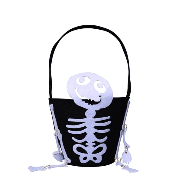 Maojin Bolsa de dulces de Halloween, bolsa de Cushaw de araña 3D, cubo de tela portátil, bolsa de dulces para niños