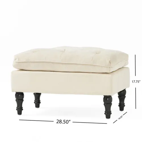 EUROCO Ottoman with Pillow,28.5 x18 Inches Ottoman with Solid Wood Leg or Living Room, Bedroom, Kids Room