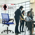 thumbnail image 4 of BestOffice Chaise de Bureau Ergonomique en Maille pour Ordinateur avec Soutien Dorsal, Moderne, Exécutive, Réglable, à Roulettes Pivotante, Bleu, 4 of 8