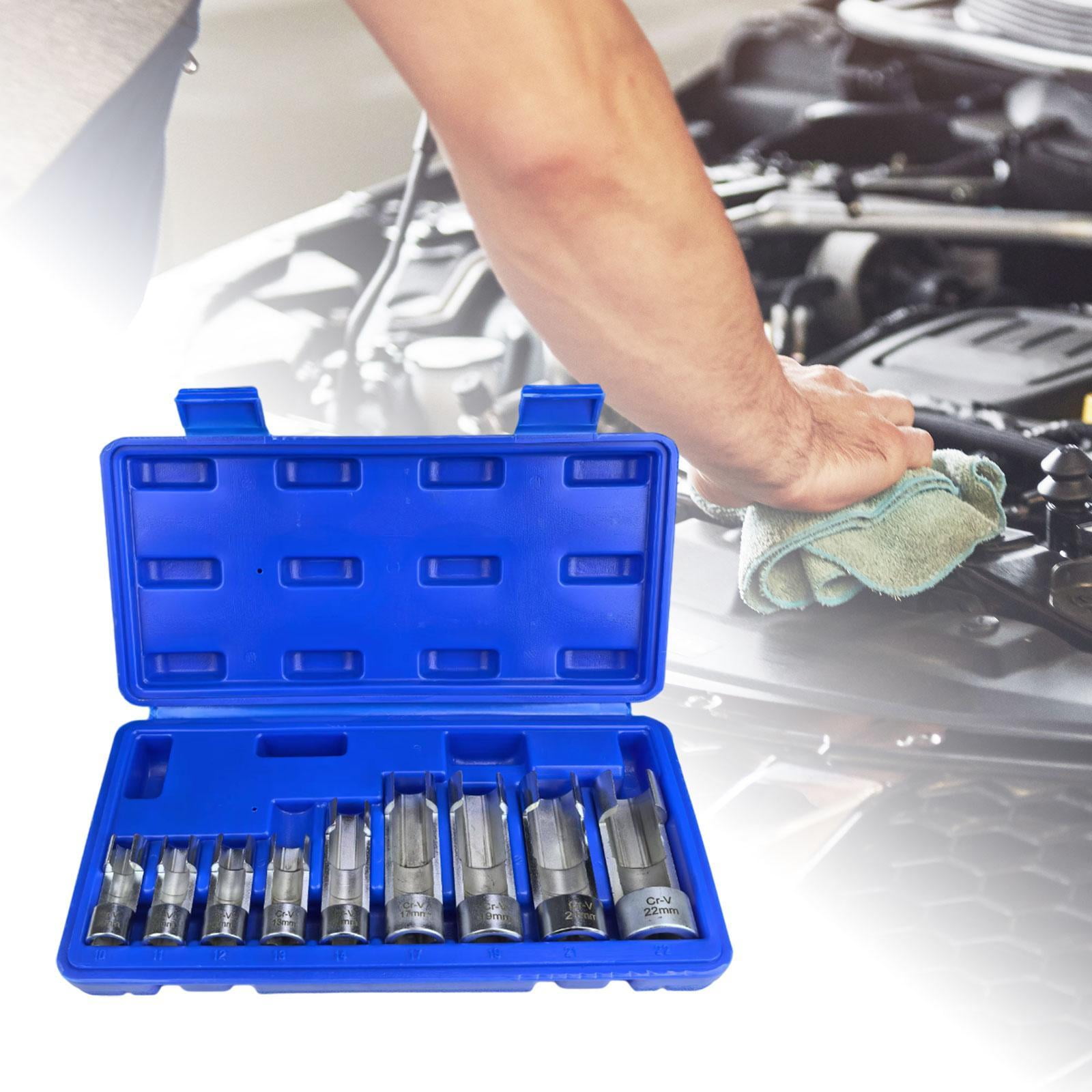 Dickly 9 Pieces Oxygens Sensor Socket Set Hex Universal Removal Set Car Maintenance