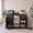 Black, variant on Leumius 53.2"Fluted Buffet Wine Cabinet with Mini Fridge Nook (Fridge Not Included), Charging Station and Adjustable Shelves, Sideboard Storage Cabinet for Kitchen Living Room Walnut