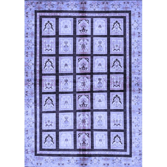 Ahgly Company Indoor Rectangle Abstract Blue Modern Area Rugs, 5' x 8'