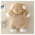 thumbnail image 3 of WOYY Boy Winter Jumpsuit Bears Ear Hooded Zipper Romper Thick Warm Playsuit, 3 of 3