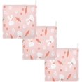 thumbnail image 7 of Dreamtimes 5 PCS Bunny Rabbit Cartoons Baby Muslin Washcloths, Carrot on Pink Face Towel Burp Cloths Ultrasoft Absorbent Cotton Bath Wipes Towels for Newborn Boys Girls, 7 of 7