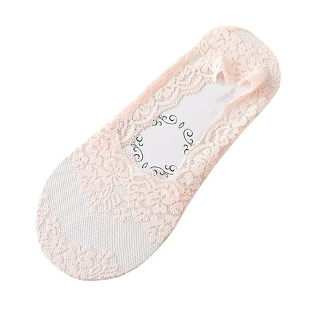 

Yinguo Womens Fashion Leisure Solid Color Breathable Thin Anti Slip Lace Shallow Mesh Socks